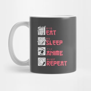 Eat Sleep Anime Repeat Mug